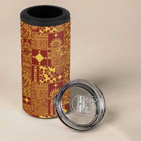Rotuma Faiakse'ea 'e Kirisimasi 4 in 1 Can Cooler Tumbler Pacific Patchwork Xmas Vibes - Polynesian Pride