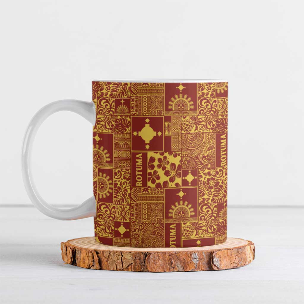 Rotuma Faiakse'ea 'e Kirisimasi Ceramic Mug Pacific Patchwork Xmas Vibes - Polynesian Pride