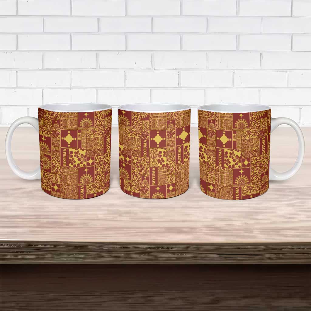 Rotuma Faiakse'ea 'e Kirisimasi Ceramic Mug Pacific Patchwork Xmas Vibes - Polynesian Pride