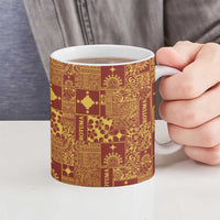 Rotuma Faiakse'ea 'e Kirisimasi Ceramic Mug Pacific Patchwork Xmas Vibes - Polynesian Pride