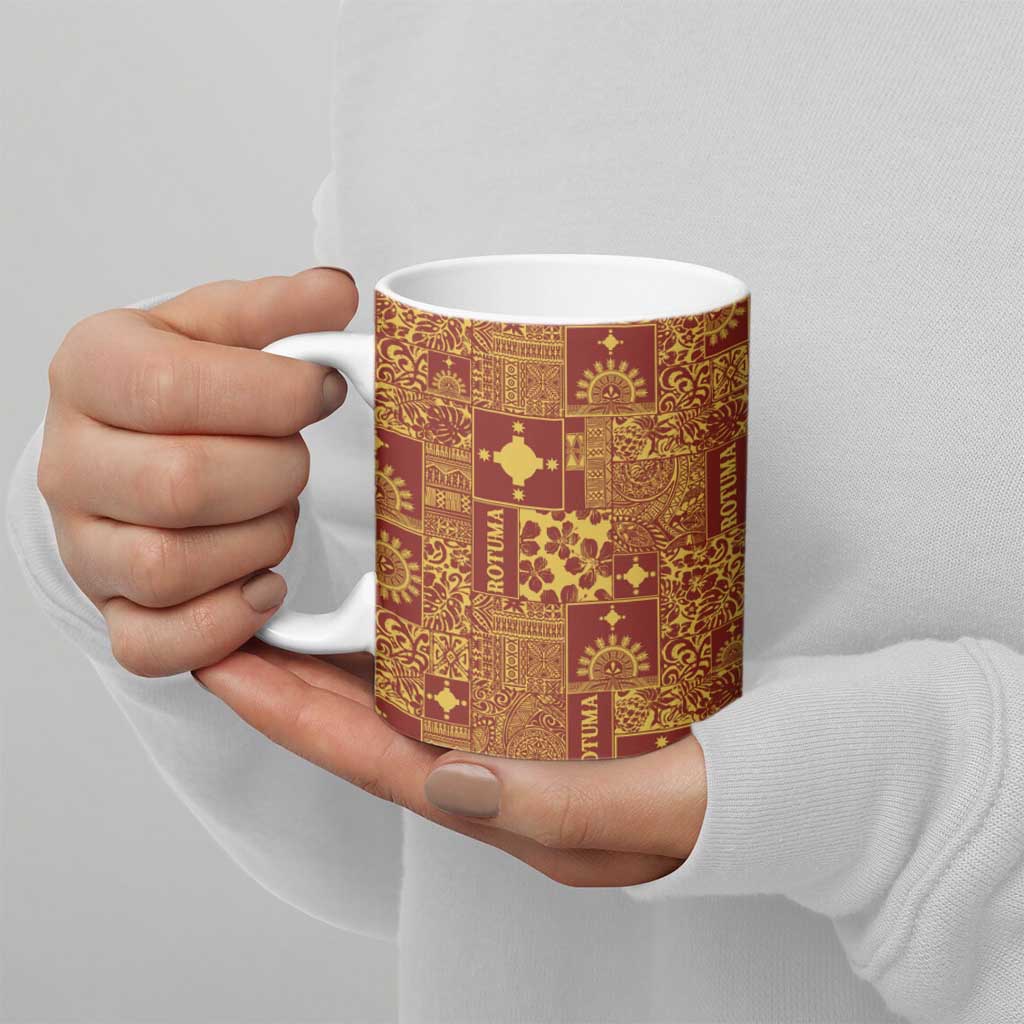 Rotuma Faiakse'ea 'e Kirisimasi Ceramic Mug Pacific Patchwork Xmas Vibes - Polynesian Pride
