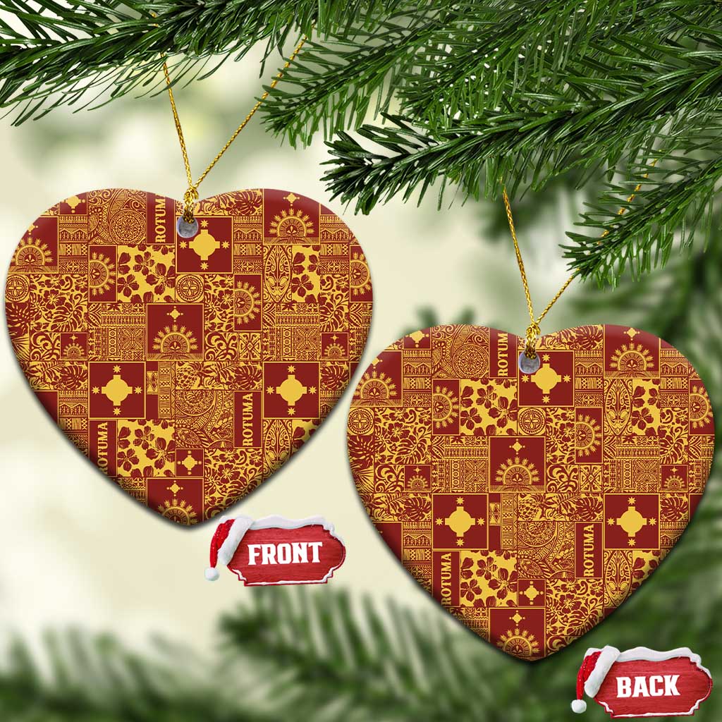 Rotuma Faiakse'ea 'e Kirisimasi Ceramic Ornament Pacific Patchwork Xmas Vibes - Polynesian Pride