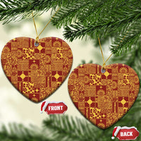 Rotuma Faiakse'ea 'e Kirisimasi Ceramic Ornament Pacific Patchwork Xmas Vibes - Polynesian Pride