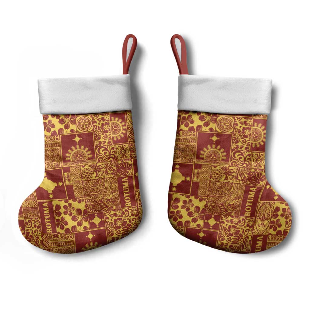 Rotuma Faiakse'ea 'e Kirisimasi Christmas Stocking Pacific Patchwork Xmas Vibes - Polynesian Pride