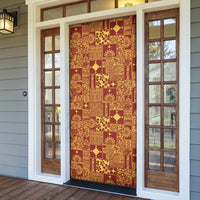 Rotuma Faiakse'ea 'e Kirisimasi Door Cover Pacific Patchwork Xmas Vibes - Polynesian Pride