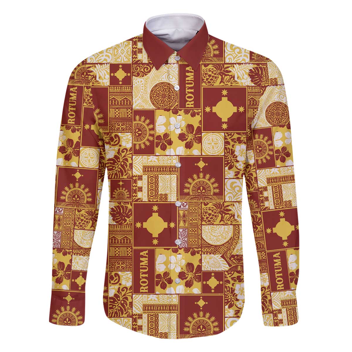 Rotuma Faiakse'ea 'e Kirisimasi Family Matching Off The Shoulder Long Sleeve Dress and Hawaiian Shirt Pacific Patchwork Xmas Vibes - Polynesian Pride