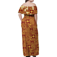 Rotuma Faiakse'ea 'e Kirisimasi Family Matching Off Shoulder Maxi Dress and Hawaiian Shirt Pacific Patchwork Xmas Vibes - Polynesian Pride