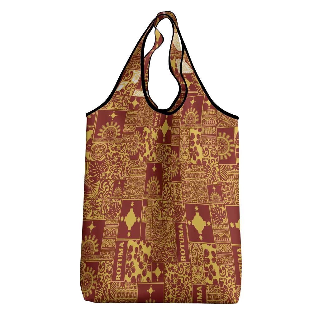 Rotuma Faiakse'ea 'e Kirisimasi Grocery Bag Pacific Patchwork Xmas Vibes - Polynesian Pride