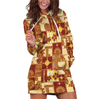 Rotuma Faiakse'ea 'e Kirisimasi Hoodie Dress Pacific Patchwork Xmas Vibes - Polynesian Pride