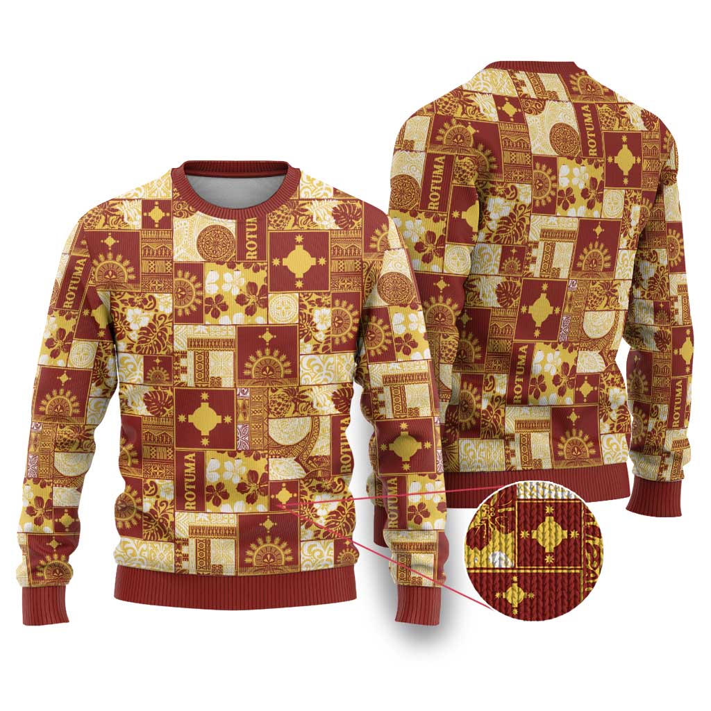 Rotuma Faiakse'ea 'e Kirisimasi Ugly Christmas Sweater Pacific Patchwork Xmas Vibes - Polynesian Pride