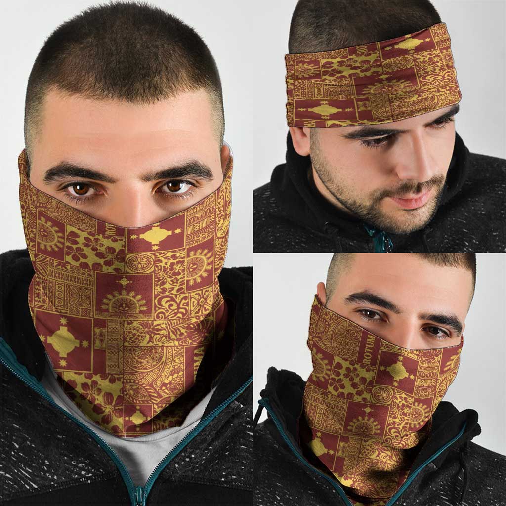 Rotuma Faiakse'ea 'e Kirisimasi Neck Gaiter Pacific Patchwork Xmas Vibes - Polynesian Pride