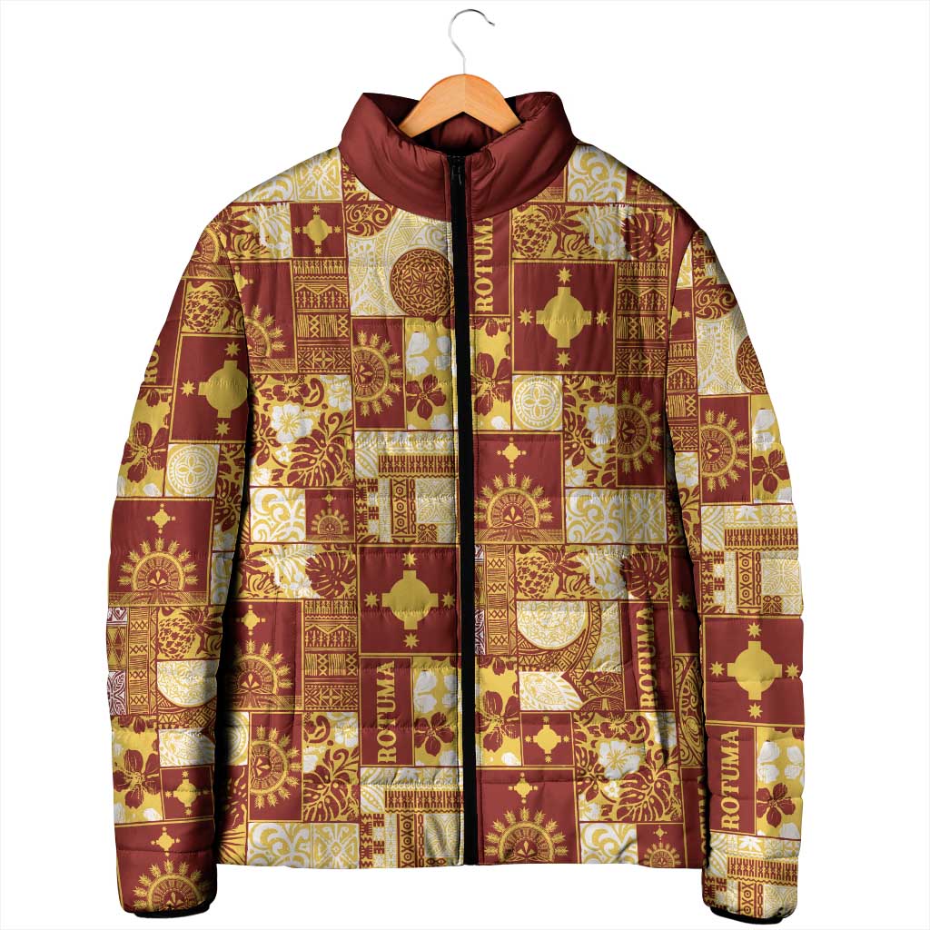 Rotuma Faiakse'ea 'e Kirisimasi Padded Jacket Pacific Patchwork Xmas Vibes - Polynesian Pride