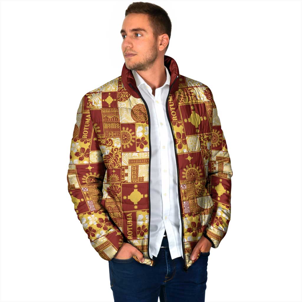Rotuma Faiakse'ea 'e Kirisimasi Padded Jacket Pacific Patchwork Xmas Vibes - Polynesian Pride