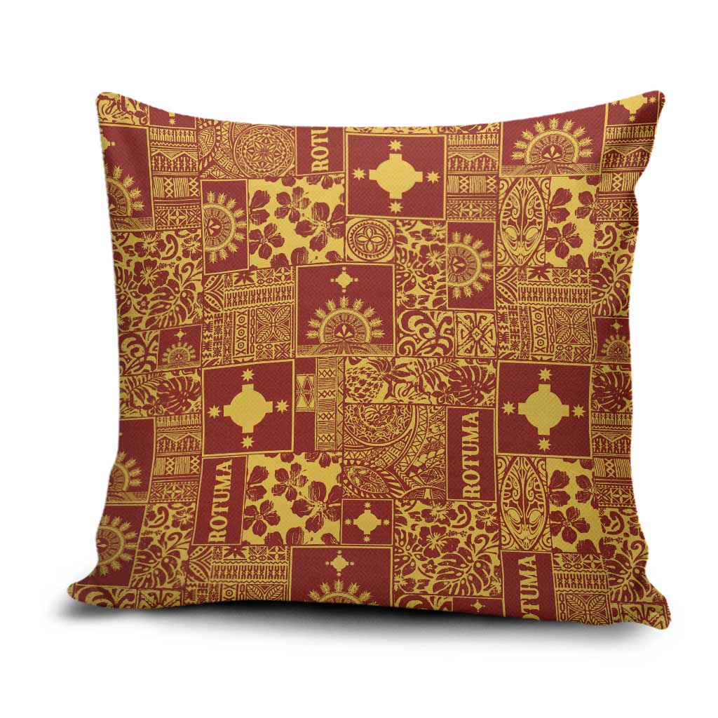 Rotuma Faiakse'ea 'e Kirisimasi Pillow Cover Pacific Patchwork Xmas Vibes - Polynesian Pride