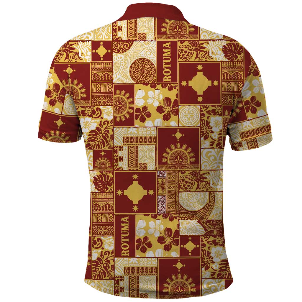 Rotuma Faiakse'ea 'e Kirisimasi Polo Shirt Pacific Patchwork Xmas Vibes - Polynesian Pride