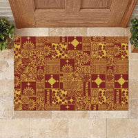 Rotuma Faiakse'ea 'e Kirisimasi Rubber Doormat Pacific Patchwork Xmas Vibes - Polynesian Pride