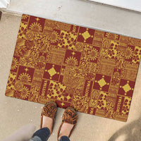 Rotuma Faiakse'ea 'e Kirisimasi Rubber Doormat Pacific Patchwork Xmas Vibes - Polynesian Pride