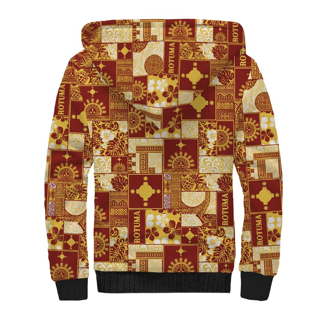 Rotuma Faiakse'ea 'e Kirisimasi Sherpa Hoodie Pacific Patchwork Xmas Vibes - Polynesian Pride