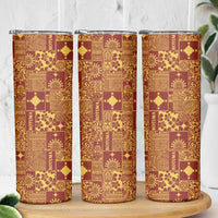 Rotuma Faiakse'ea 'e Kirisimasi Skinny Tumbler Pacific Patchwork Xmas Vibes - Polynesian Pride