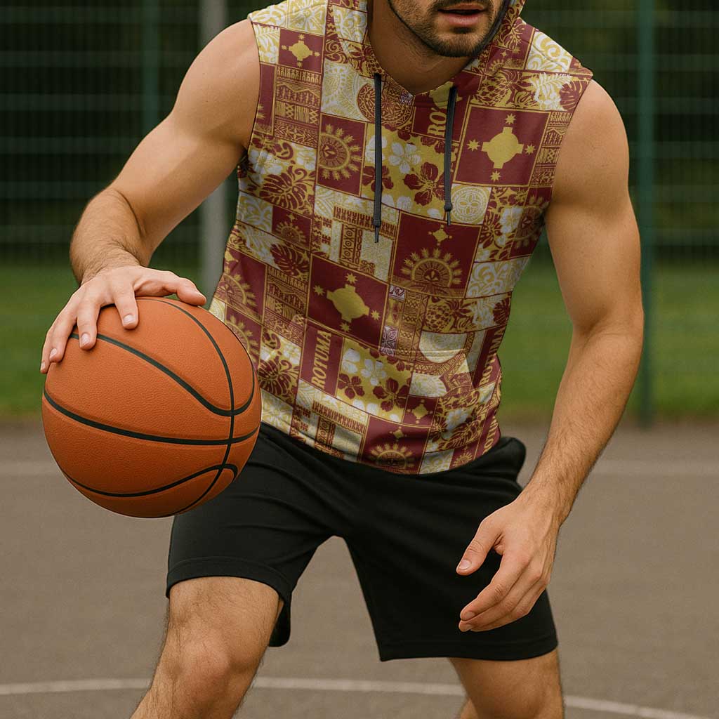 Rotuma Faiakse'ea 'e Kirisimasi Sleeveless Hoodie Pacific Patchwork Xmas Vibes - Polynesian Pride