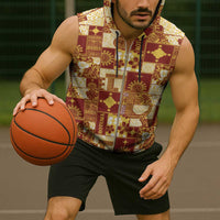 Rotuma Faiakse'ea 'e Kirisimasi Sleeveless Zip Hoodie Pacific Patchwork Xmas Vibes - Polynesian Pride