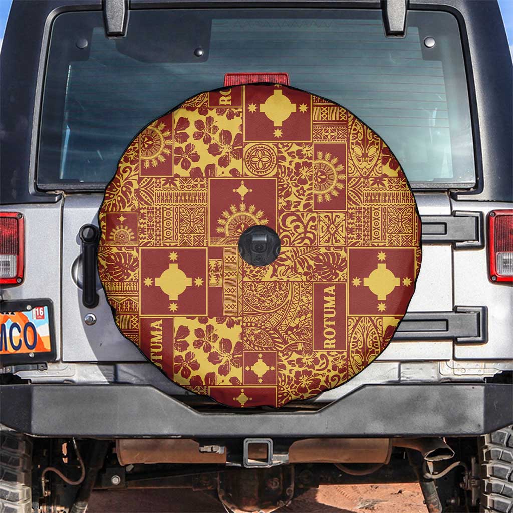 Rotuma Faiakse'ea 'e Kirisimasi Spare Tire Cover Pacific Patchwork Xmas Vibes - Polynesian Pride