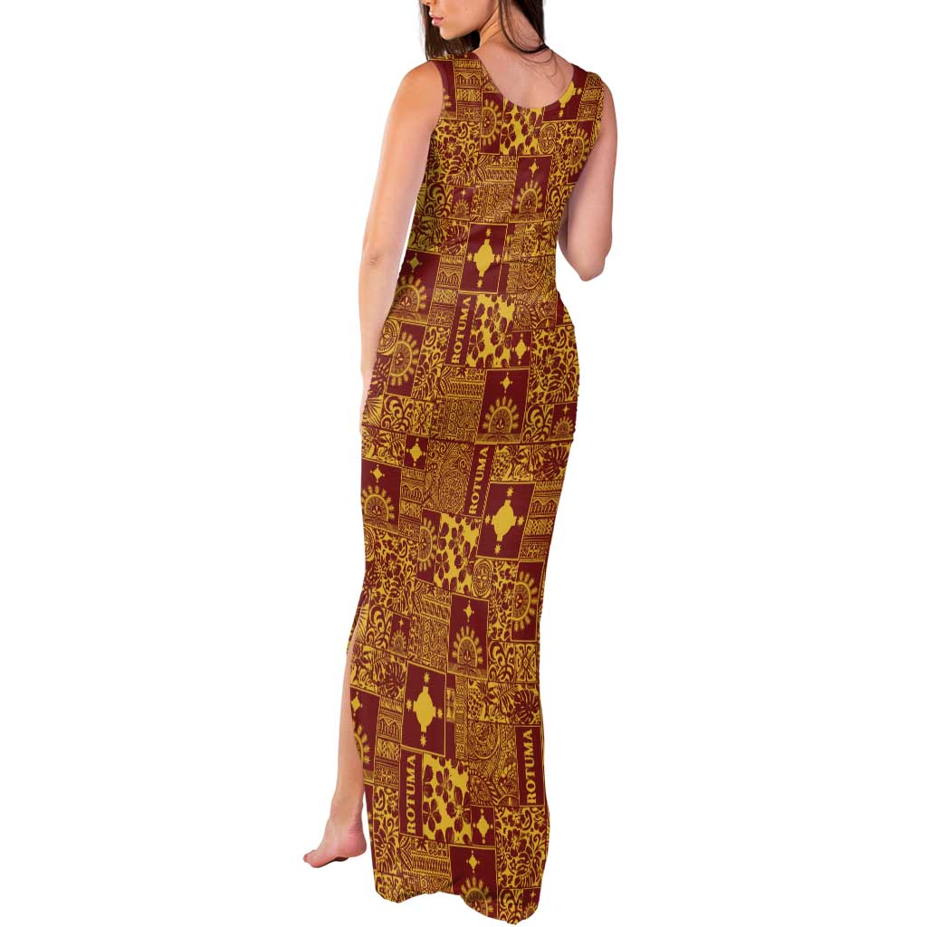 Rotuma Faiakse'ea 'e Kirisimasi Tank Maxi Dress Pacific Patchwork Xmas Vibes - Polynesian Pride