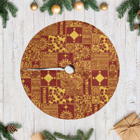 Rotuma Faiakse'ea 'e Kirisimasi Tree Skirt Pacific Patchwork Xmas Vibes - Polynesian Pride