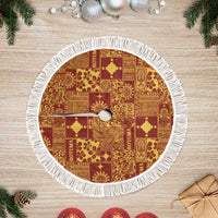 Rotuma Faiakse'ea 'e Kirisimasi Tree Skirt Pacific Patchwork Xmas Vibes - Polynesian Pride