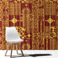 Rotuma Faiakse'ea 'e Kirisimasi Window Curtain Pacific Patchwork Xmas Vibes - Polynesian Pride