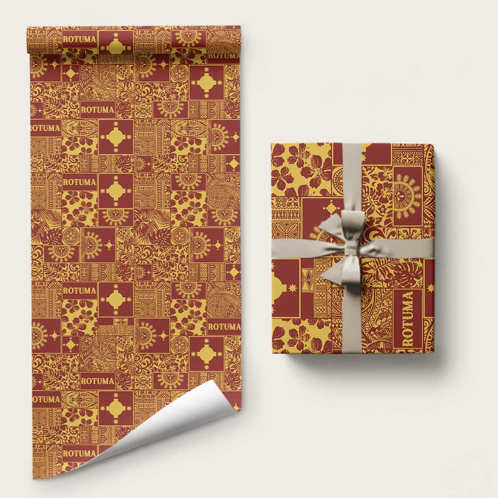 Rotuma Faiakse'ea 'e Kirisimasi Wrapping Paper Pacific Patchwork Xmas Vibes - Polynesian Pride