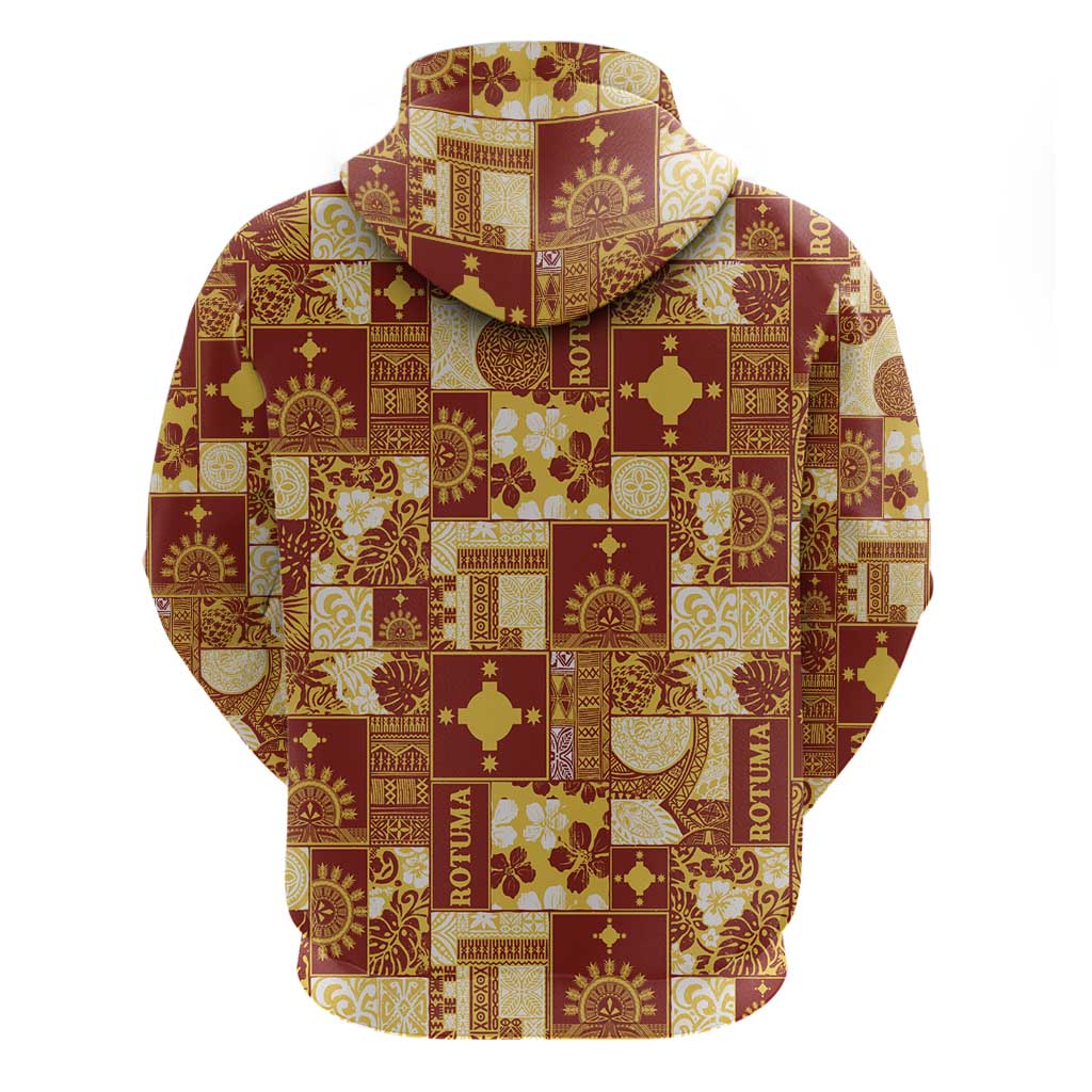 Rotuma Faiakse'ea 'e Kirisimasi Zip Hoodie Pacific Patchwork Xmas Vibes - Polynesian Pride