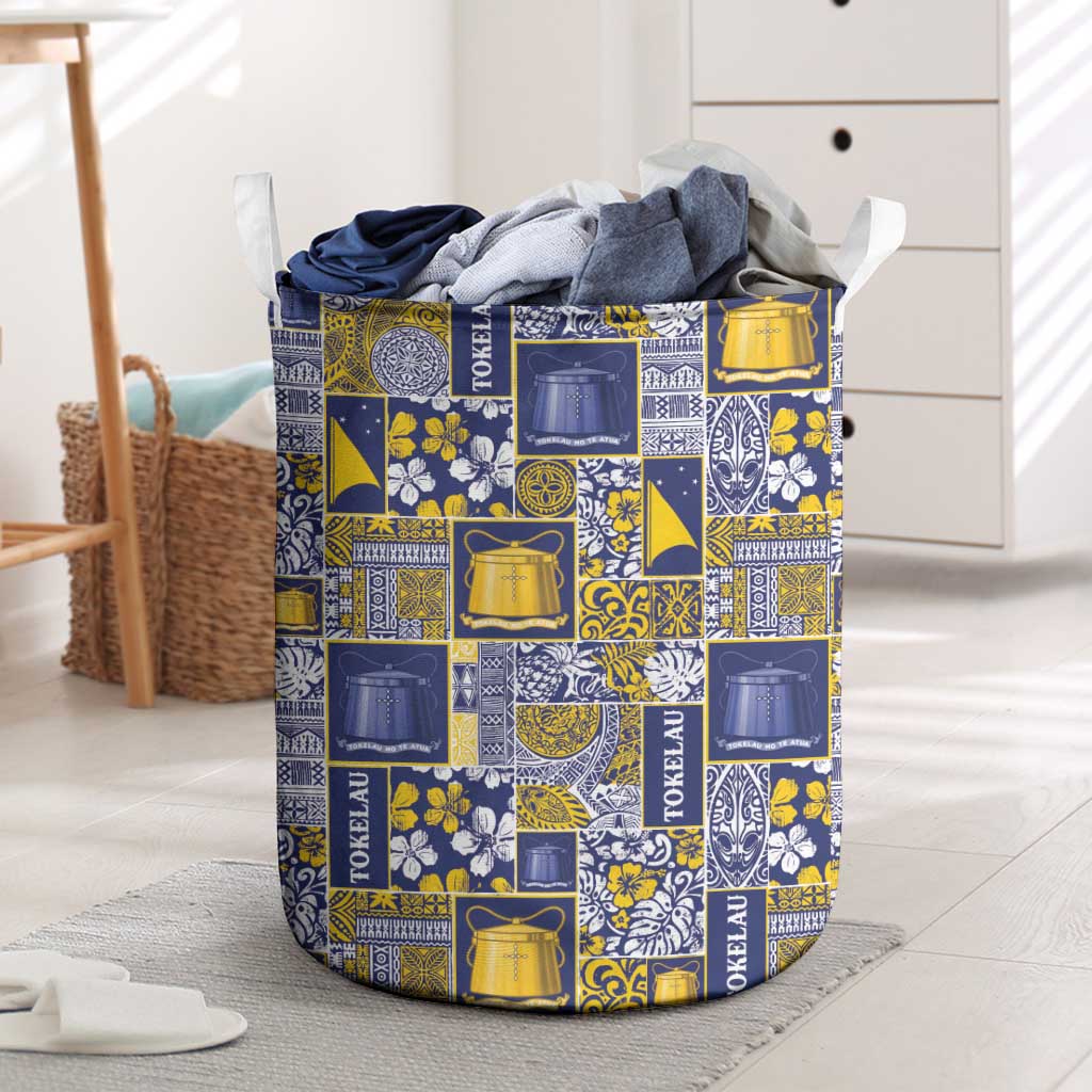 Tokelau Manuia te Kilihimahi Laundry Basket Pacific Patchwork Xmas Vibes - Polynesian Pride