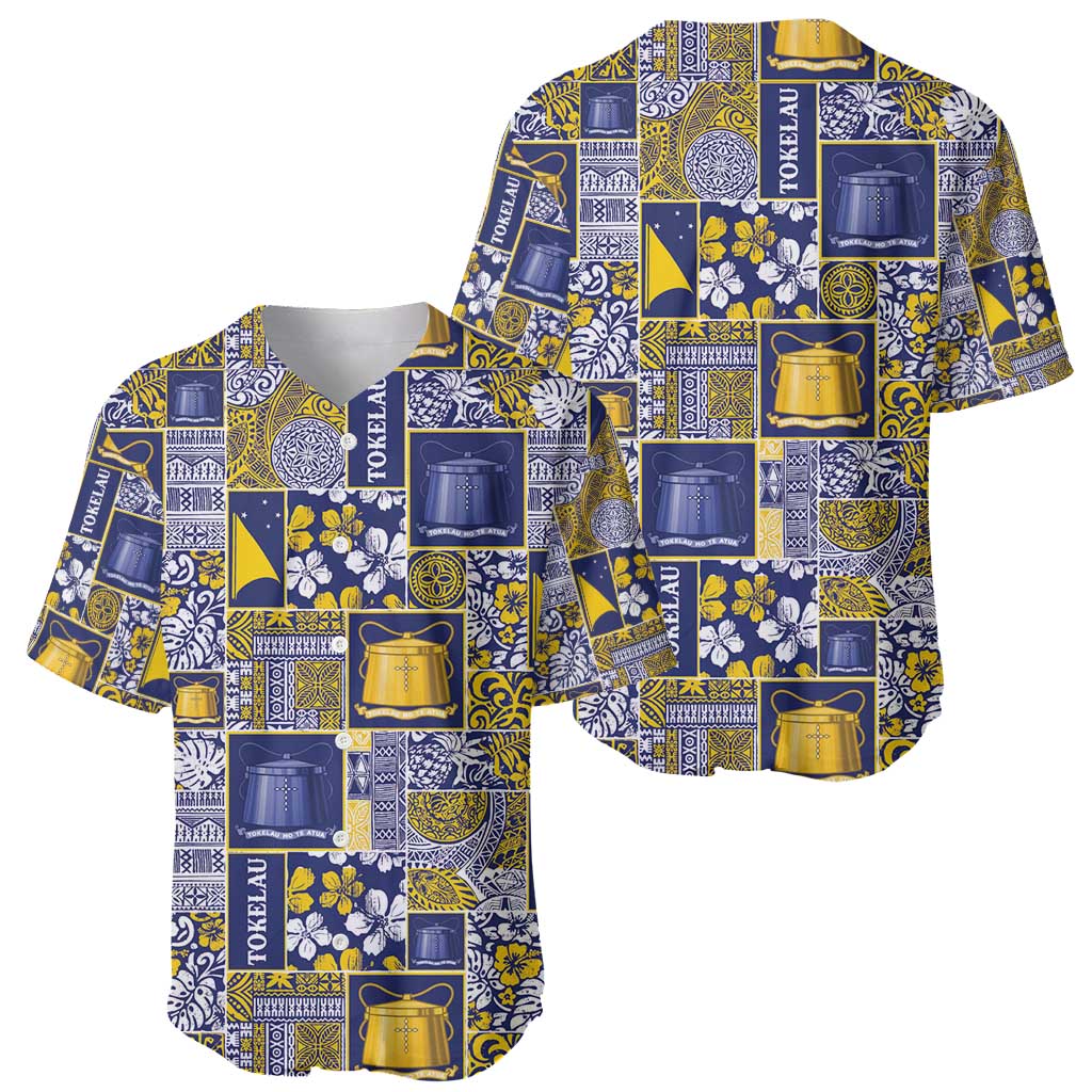 Tokelau Manuia te Kilihimahi Baseball Jersey Pacific Patchwork Xmas Vibes - Polynesian Pride