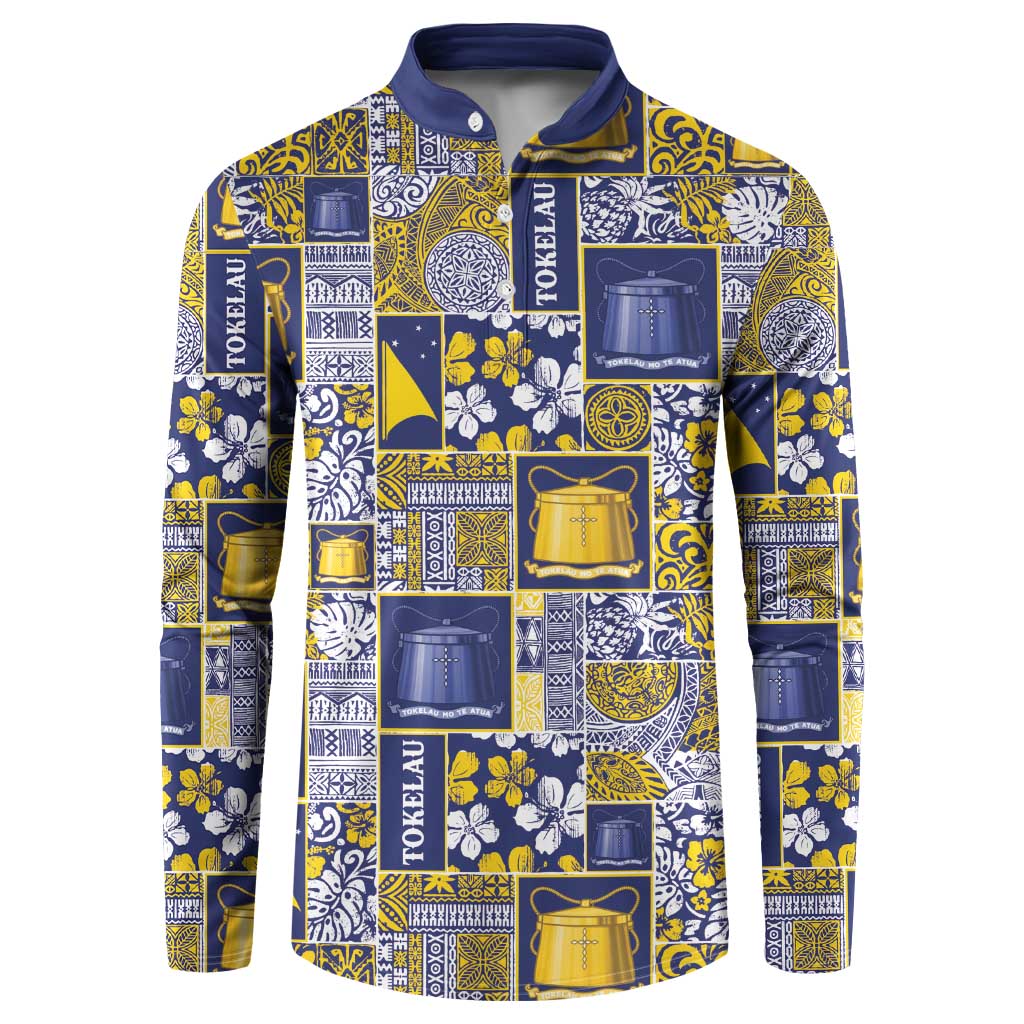 Tokelau Manuia te Kilihimahi Button Sweatshirt Pacific Patchwork Xmas Vibes - Polynesian Pride