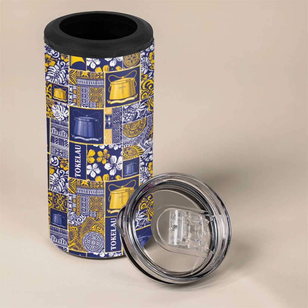 Tokelau Manuia te Kilihimahi 4 in 1 Can Cooler Tumbler Pacific Patchwork Xmas Vibes - Polynesian Pride