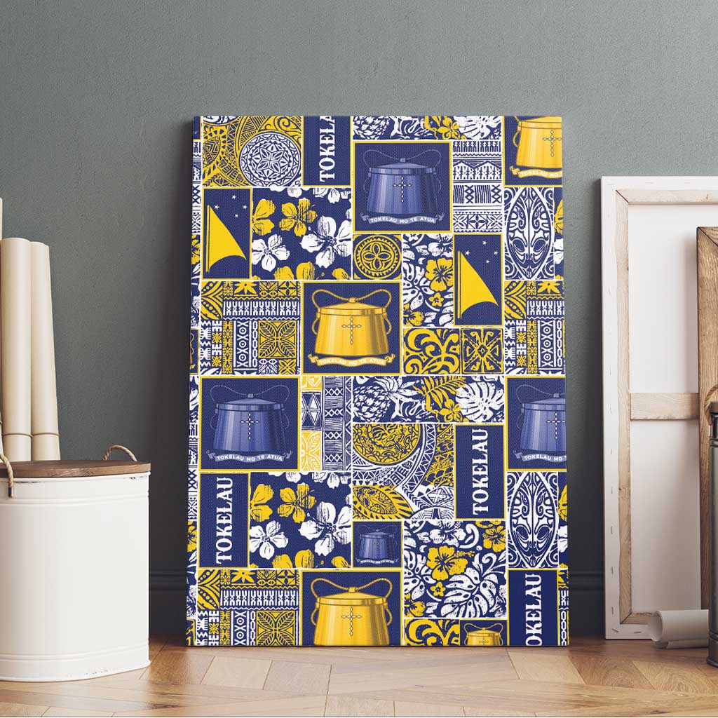 Tokelau Manuia te Kilihimahi Canvas Wall Art Pacific Patchwork Xmas Vibes - Polynesian Pride