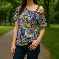 Tokelau Manuia te Kilihimahi Cross Shoulder Shirt Pacific Patchwork Xmas Vibes - Polynesian Pride