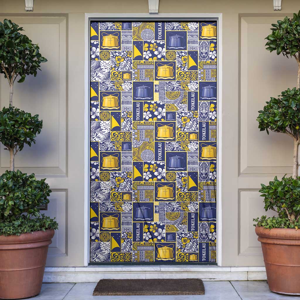 Tokelau Manuia te Kilihimahi Door Cover Pacific Patchwork Xmas Vibes - Polynesian Pride