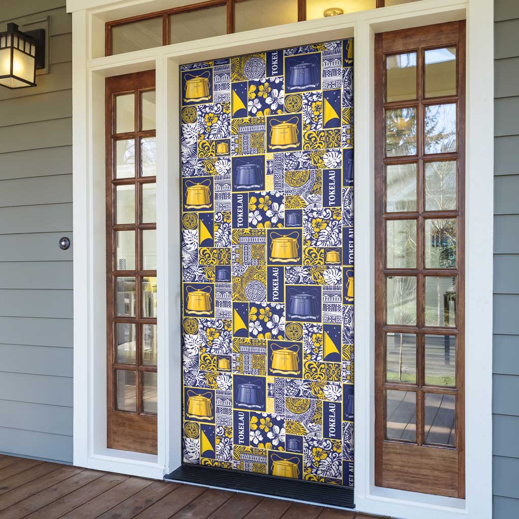 Tokelau Manuia te Kilihimahi Door Cover Pacific Patchwork Xmas Vibes - Polynesian Pride
