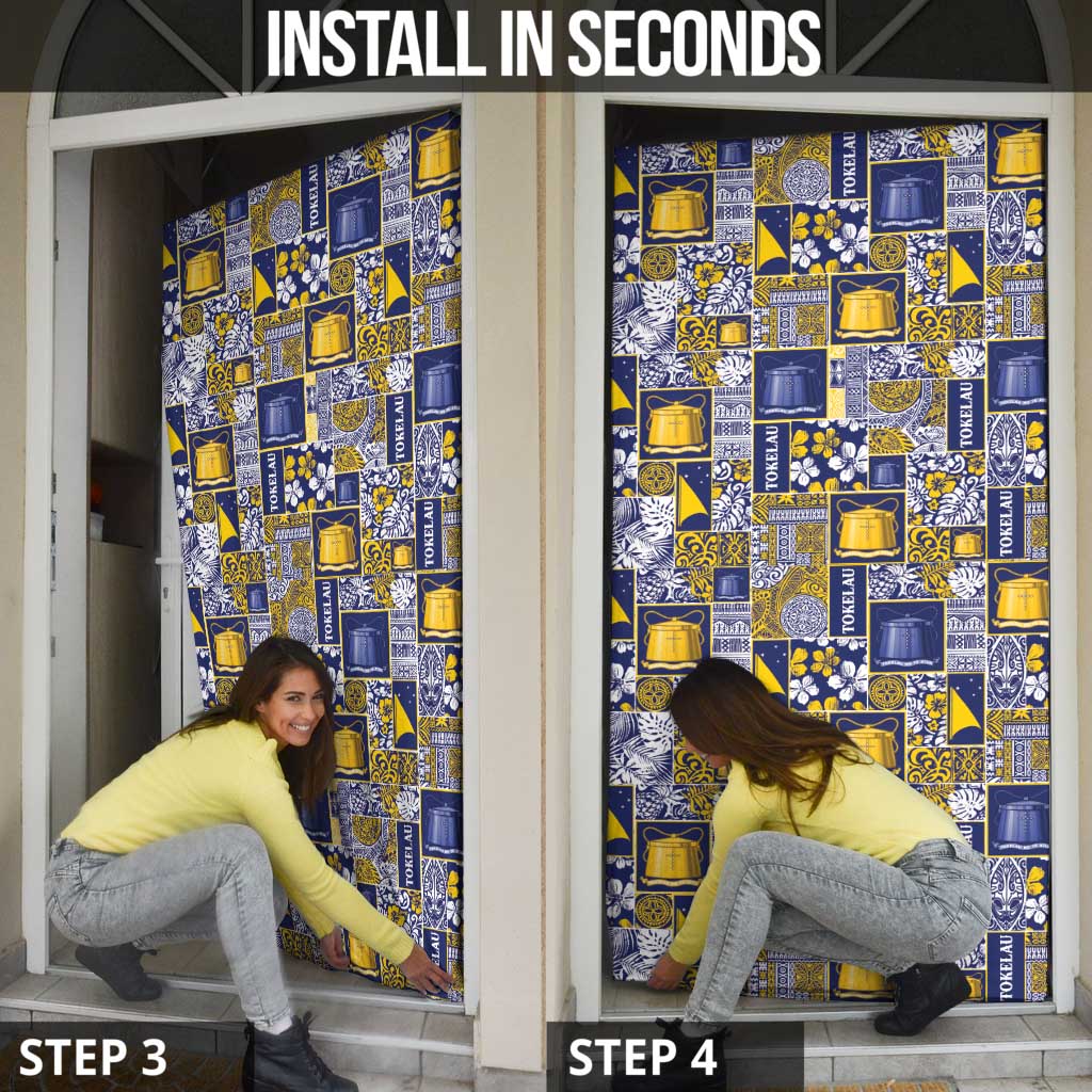 Tokelau Manuia te Kilihimahi Door Cover Pacific Patchwork Xmas Vibes - Polynesian Pride