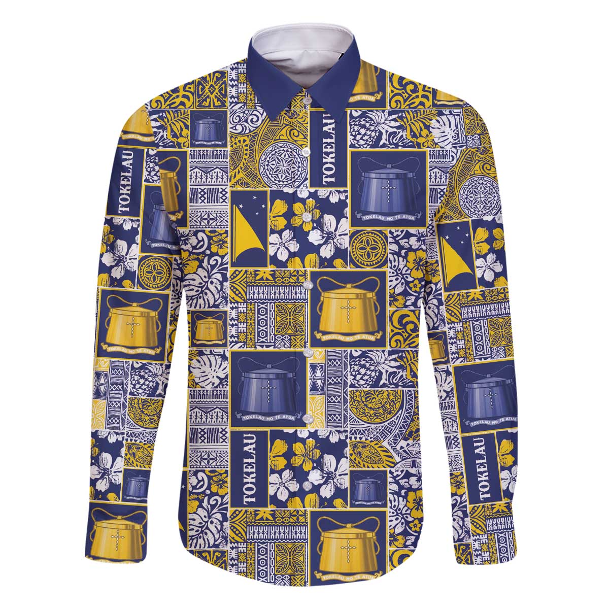 Tokelau Manuia te Kilihimahi Family Matching Off The Shoulder Long Sleeve Dress and Hawaiian Shirt Pacific Patchwork Xmas Vibes - Polynesian Pride