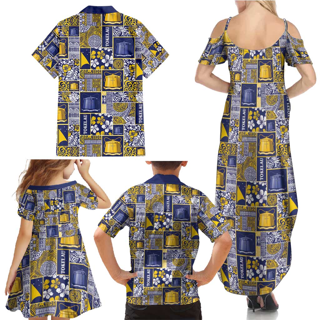 Tokelau Manuia te Kilihimahi Family Matching Summer Maxi Dress and Hawaiian Shirt Pacific Patchwork Xmas Vibes - Polynesian Pride
