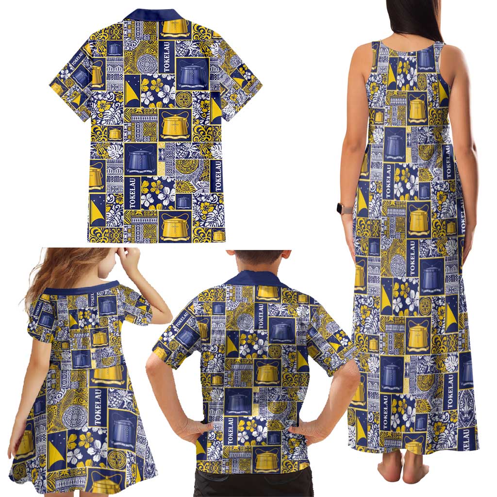 Tokelau Manuia te Kilihimahi Family Matching Tank Maxi Dress and Hawaiian Shirt Pacific Patchwork Xmas Vibes - Polynesian Pride