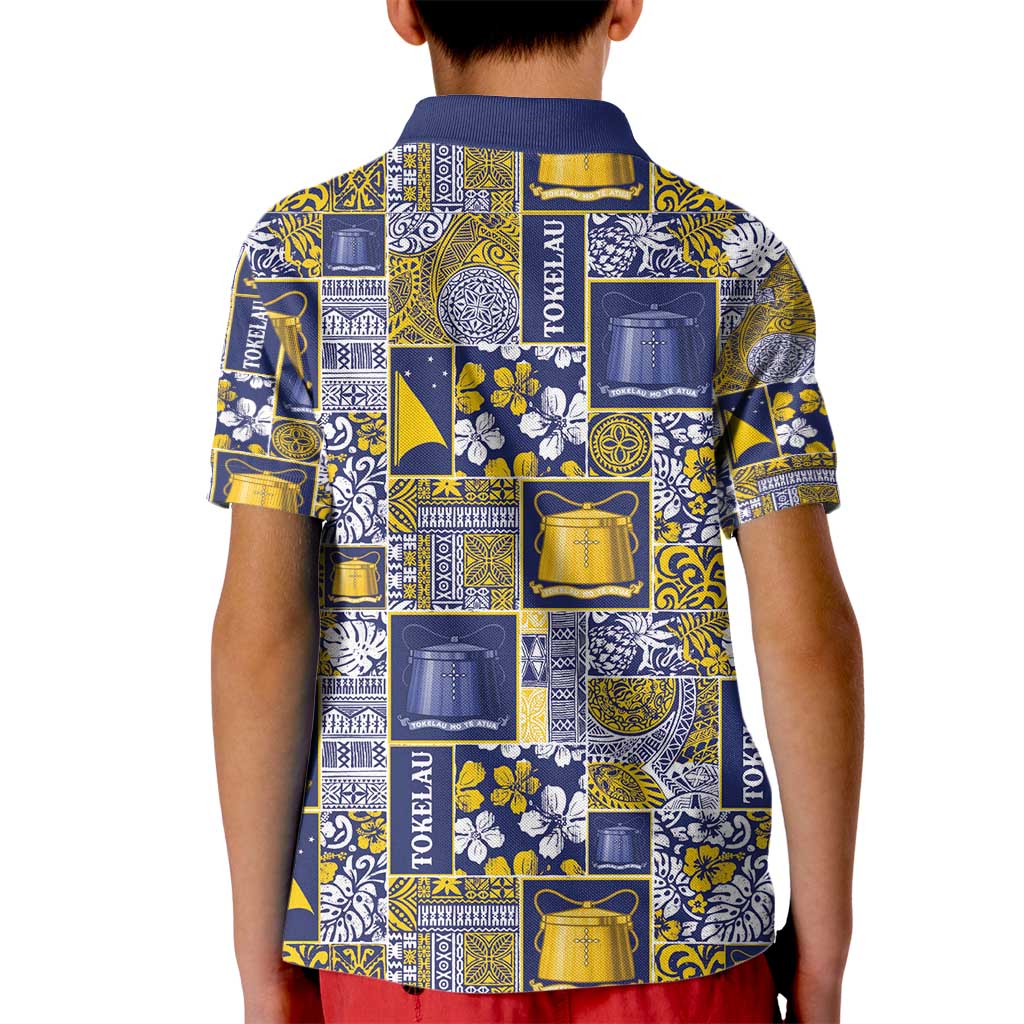 Tokelau Manuia te Kilihimahi Kid Polo Shirt Pacific Patchwork Xmas Vibes - Polynesian Pride