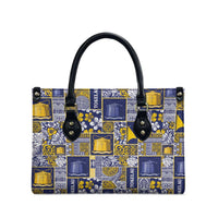 Tokelau Manuia te Kilihimahi Leather Bag Pacific Patchwork Xmas Vibes - Polynesian Pride