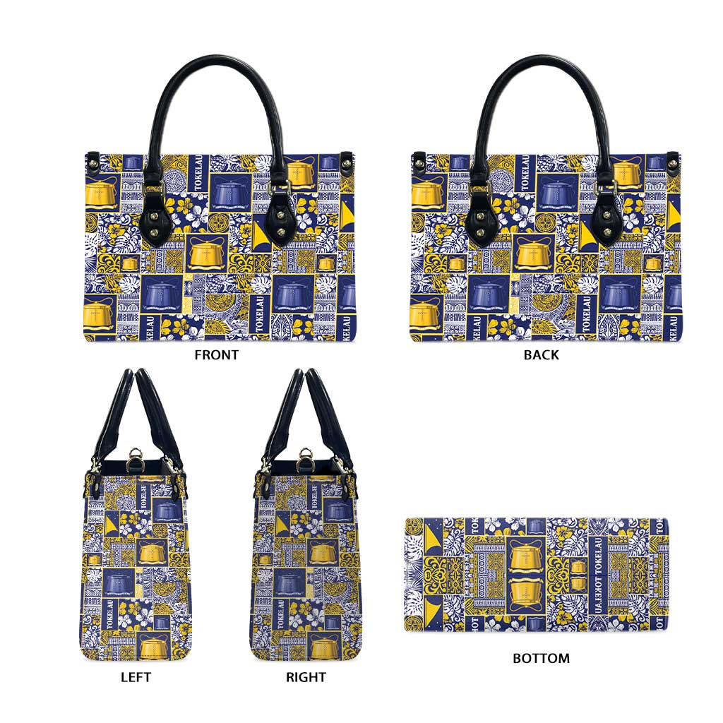 Tokelau Manuia te Kilihimahi Leather Bag Pacific Patchwork Xmas Vibes - Polynesian Pride