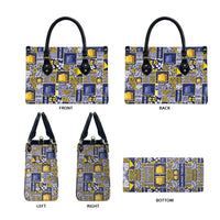 Tokelau Manuia te Kilihimahi Leather Bag Pacific Patchwork Xmas Vibes - Polynesian Pride