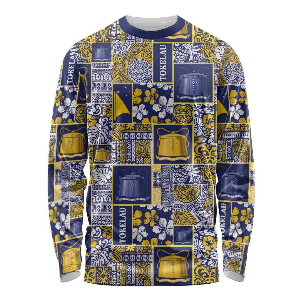 Tokelau Manuia te Kilihimahi Long Sleeve Shirt Pacific Patchwork Xmas Vibes - Polynesian Pride