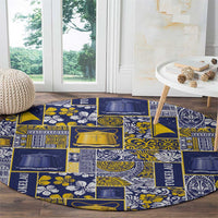 Tokelau Manuia te Kilihimahi Round Carpet Pacific Patchwork Xmas Vibes - Polynesian Pride